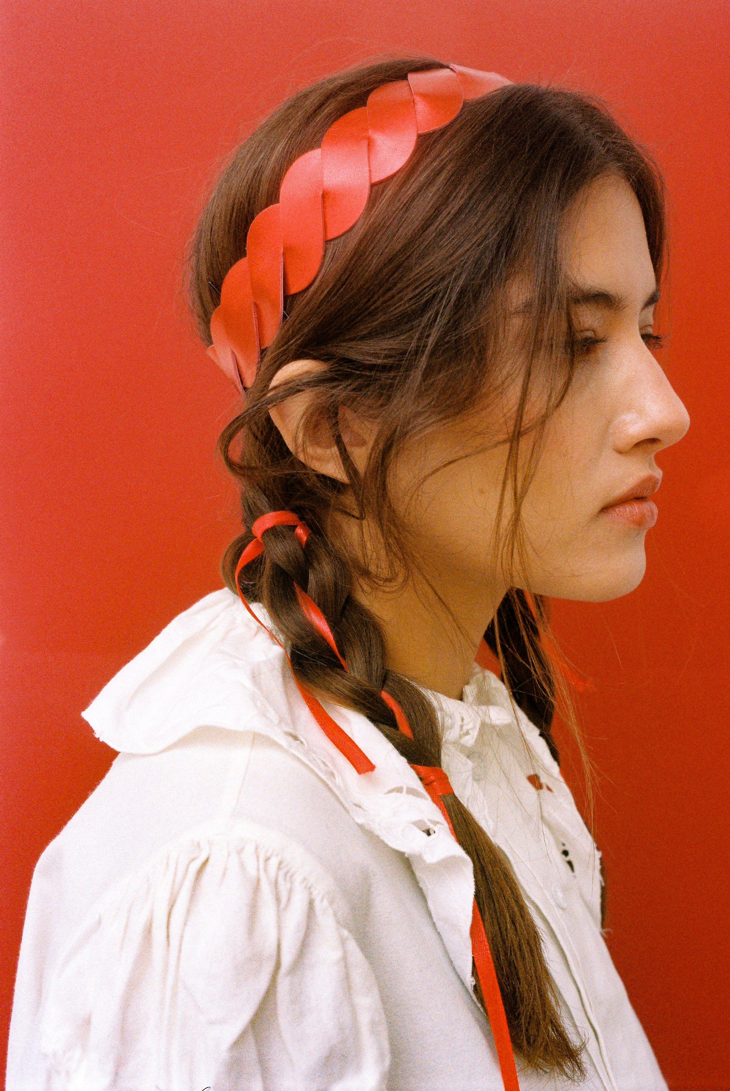 TWIST HEADBAND METAL RED